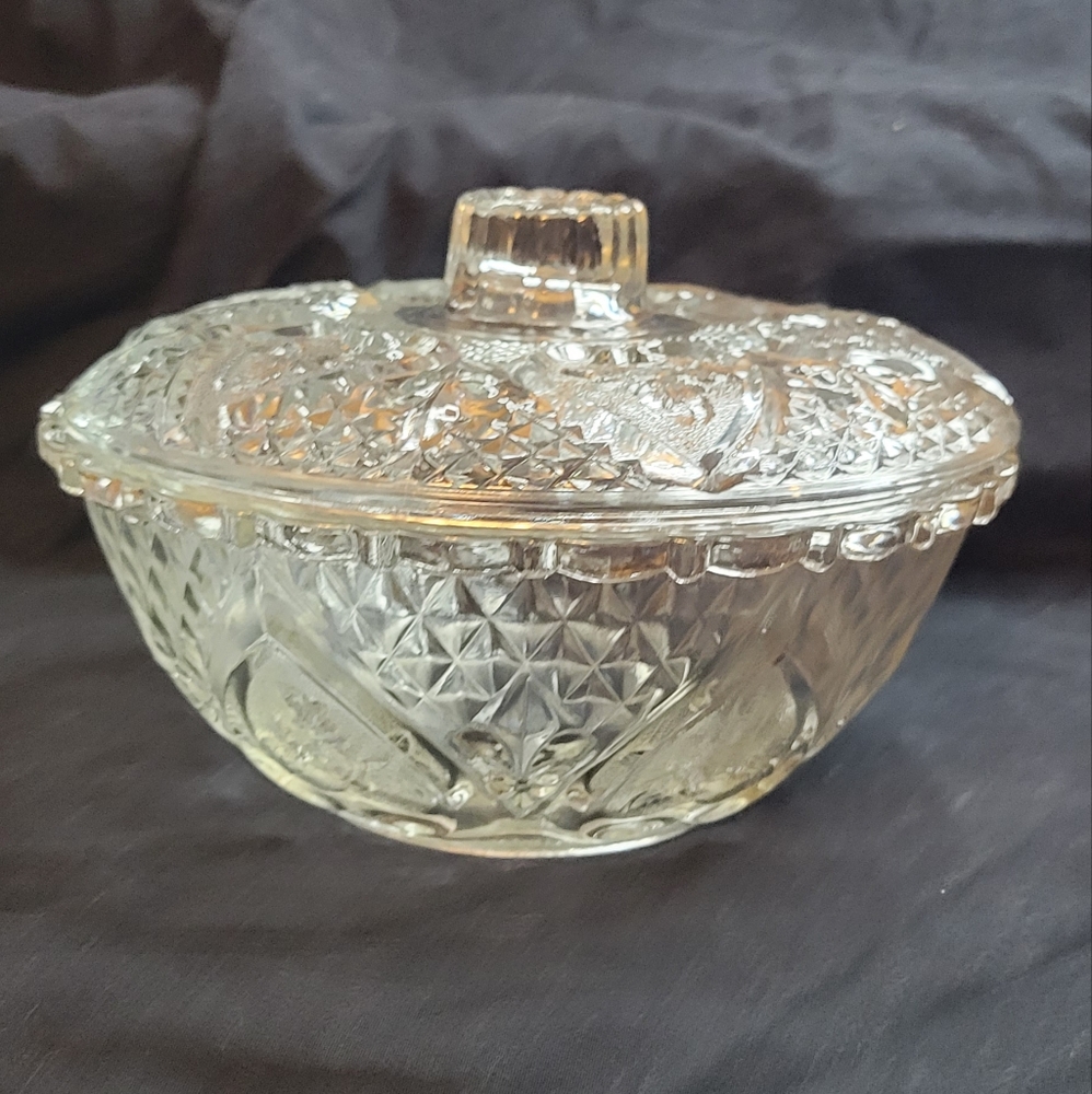 Crystal  Covefed Candy Dish